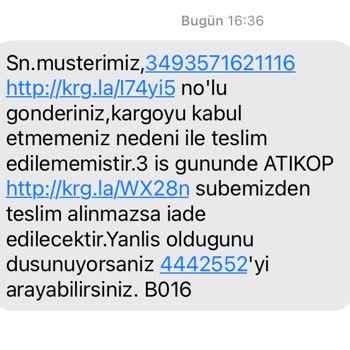 Aras Kargo Gelinmeyen Adrese Yapılmayan Teslimat
