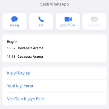 WhatsApp Sesli Arama Ve Tanımadığım Alakam Olmayan Bir Numara Hakkında