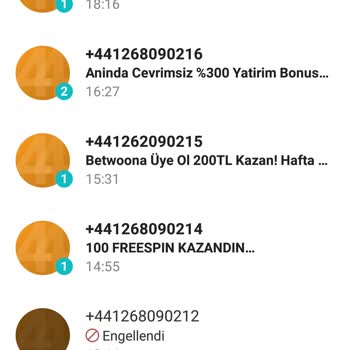 Vodafone +44 Lü Numaralardan Gelen Mesajlar