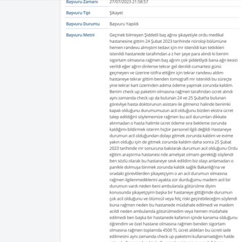 Ordu Medical Park Hastanesi, Checkup Dan Sorumlu Personel