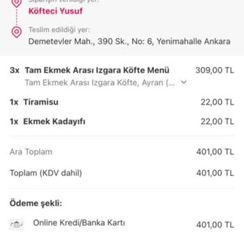Yemeksepeti Kardeşim Tarafından Gönderilen Yemek Siparişi Eksik Ve Firma Yetkilisi Israrcı!
