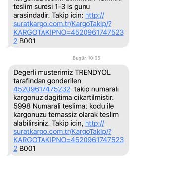 Sürat Kargo Adana Barkal Şubesi Sorumsuzluğu Kargom Elime Ulaşmadı