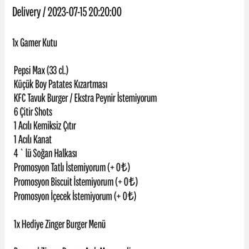 KFC Para İadesi Yapmıyor