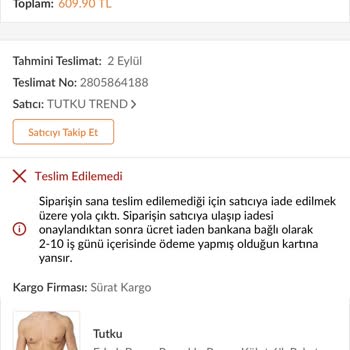 Sürat Kargo Siparişimi Teslim Etmedi