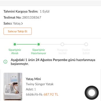 Yataş Yatak 10 Gündür Siparişimi Kargolamıyor