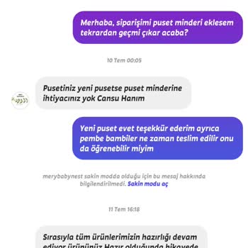 Mery Babynest Aylarca Ürünün Gelmemesi