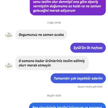 Mery Babynest Aylarca Ürünün Gelmemesi