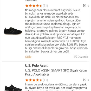 FLO Ayakkabı FLO Yorum Saklıyor