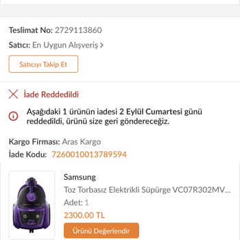 Trendyol İade Satıcı Tarafından 1 Aydır Reddedilip Alınmaya Zorlanıyor
