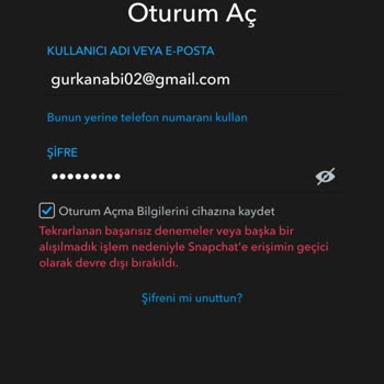 Snapchat Uygulamaya Giriş Yapılamıyor