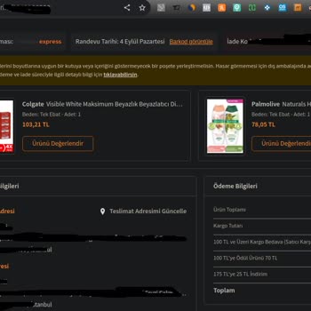 Trendyol'dan Sipariş Ettiğim Ürünle Alakalı