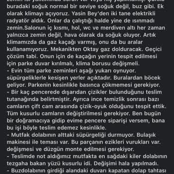 Dap Yapı İnşaat'ın Oturduğum Projesindeki Eksiklikler