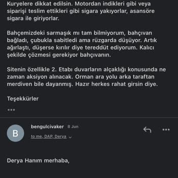 Dap Yapı İnşaat'ın Oturduğum Projesindeki Eksiklikler