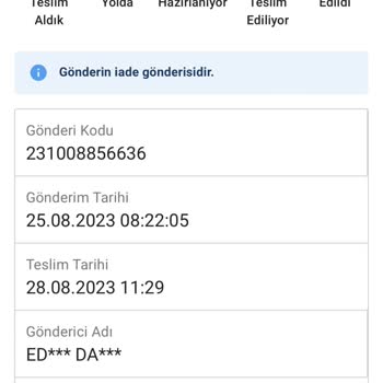 Sendeo Kafalarına Göre İadeye Gönderme