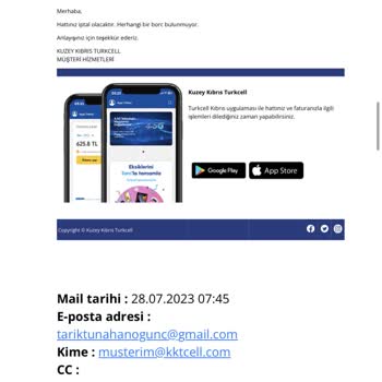 Kktcell Hat Kapatmama Israr Etmesi