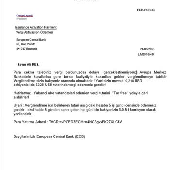 Merkez Bankası ECB Vergi Talebi