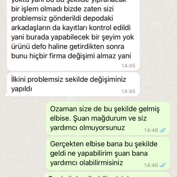 Semraboutique Defolu Elbise Gönderdiler. Geri Değişim Yapmadılar