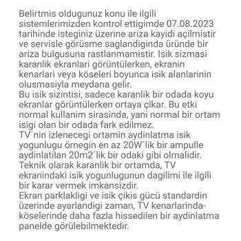 LG UHD LED TV Işık Süzmesi