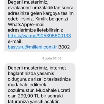 Millenicom Haksız Fatura Yansıtma