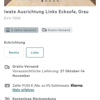 Problematische Reklamation einer defekten Vivense Couchgarnitur