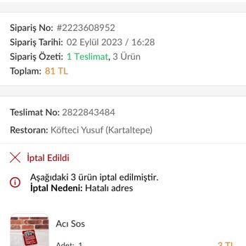 Trendyol Yemek Sipariş Teslim Edilmedi