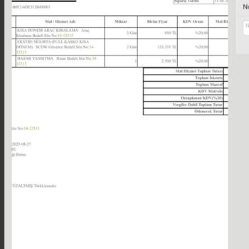 GRS Car Rental Service Grs Car Kiralama Şirketinde Ek Kaskoya Rağmen Kaza Masrafı Alınması