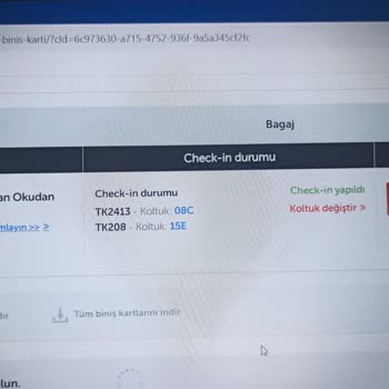Türk Hava Yolları CHECK-IN İşlemi