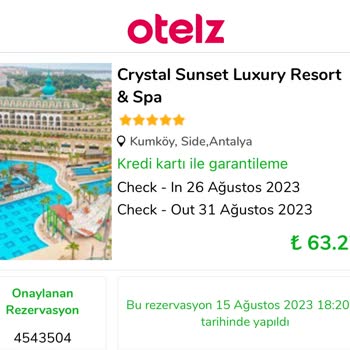 Crystal Hotels Sunset Luxury SPA Tam Bir Pişmanlık