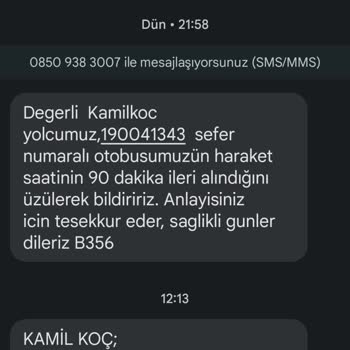 Kamil Koç Bilet İadesi Yapmıyor.