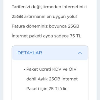 Fenercell İnternet Sitesi Paket Ücretleri Hatalı