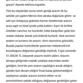 Vosmer Otomotiv Ve Seat Markasından Şikayetçiyim