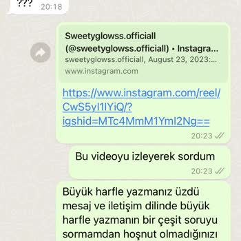 Sweetyglowssofficiall (Instagram) İletişim Dili Çok Çirkin