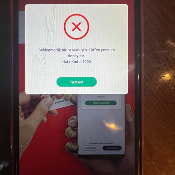 Ticket Restaurant Beklenmeyen Hata. Hata Kodu 4000