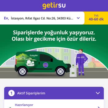 Getir Su 3 Saattir Su Siparişi Getirmiyor