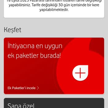 Vodafone Uygulamanın Sunduğu Tarife Hakkında Mağdurum