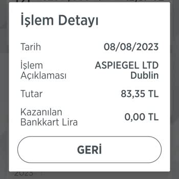 Aspiegel Limited İzinsiz Para Çekme