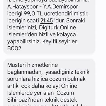 Digiturk Hukuk Dışı İşlem