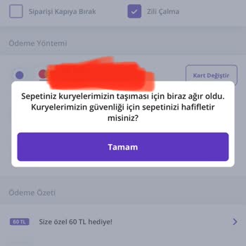 Getir Kampanyalı Sipariş Verememe Sorunu