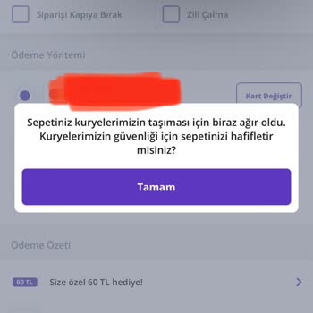 Getir Kampanyalı Sipariş Verememe Sorunu