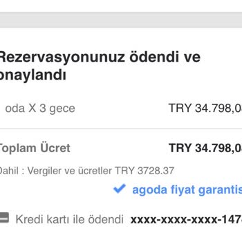 Agoda.com Kredi Kartından Fazladan Ücret Alınması