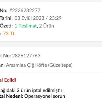 Trendyol Yemek Sipariş Hizmeti