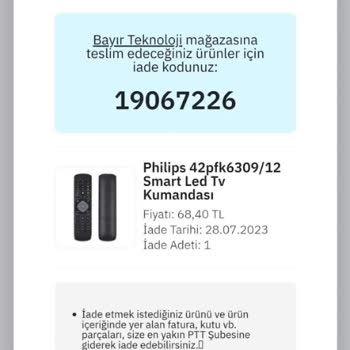 PttAVM İade Edilen Ürünün Ücret İadesinin Olmaması