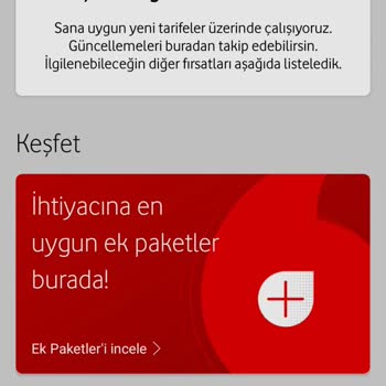 Vodafone Net Yeni Tarife İçin Teklif Gelmiyor