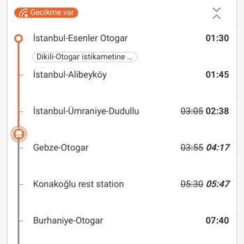 Kamil Koç Devamlı Araç Aktarmaları