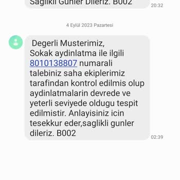 Alo 186 Mahalle Aydınlatması Işıkların Yanmaması