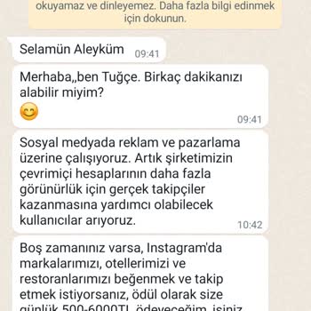 Görev Yap Para Kazan Bilgilerimin WhatsApp Tarafından Paylaşılması