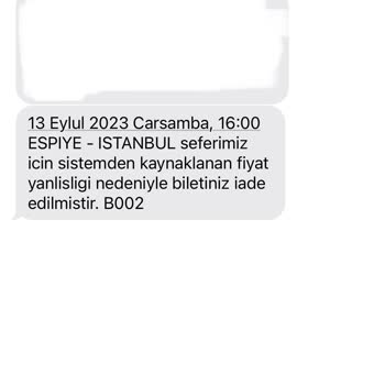 Giresun Seyahat Biletimi İptal Etti