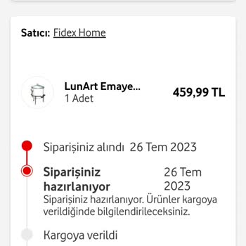 Vodafone Yanımda Siparişim Teslim Edilmedi Para İadesi Yapılmıyor.