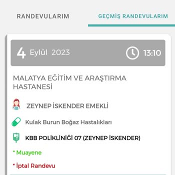 Malatya Eğitim Ve Araştırma Hastanesi Sebepsiz Randevu İptali