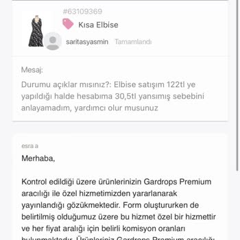 Gardrops Komisyon Oranı Bana Bildirilmedi Ve Çok Yüksek